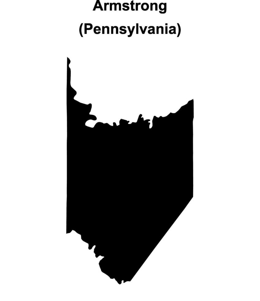 Armstrong County, Pennsylvania blank outline map vector