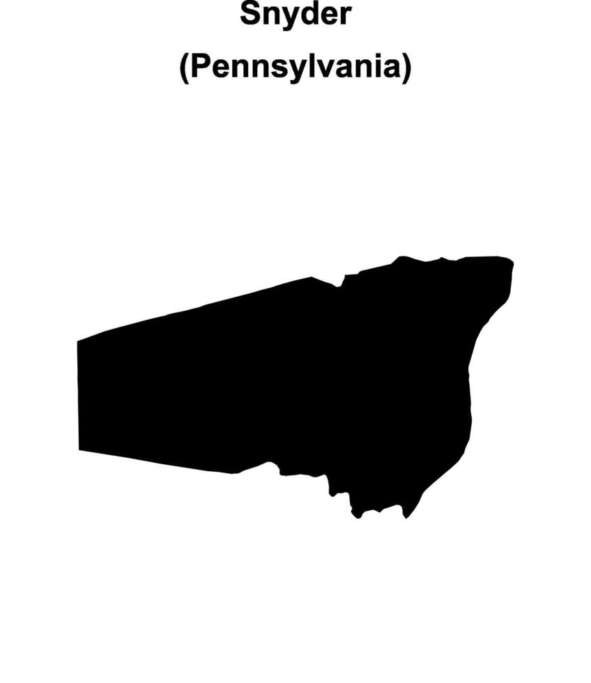 Snyder County, Pennsylvania blank outline map vector
