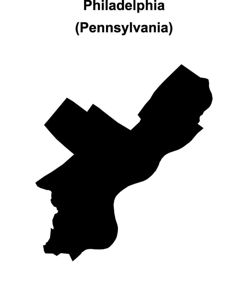 Philadelphia County, Pennsylvania blank outline map vector