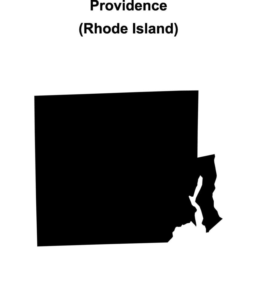 Providence County, Rhode Island blank outline map vector