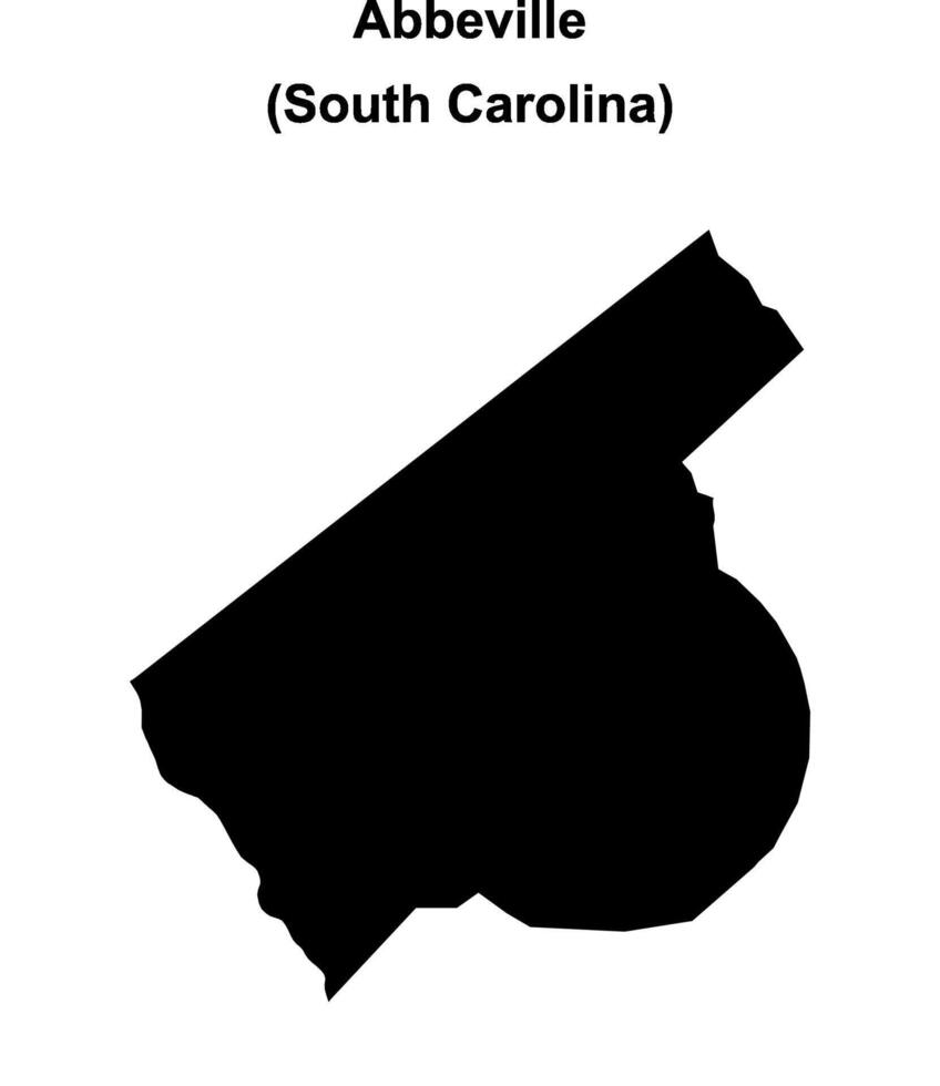Abbeville County, South Carolina blank outline map vector