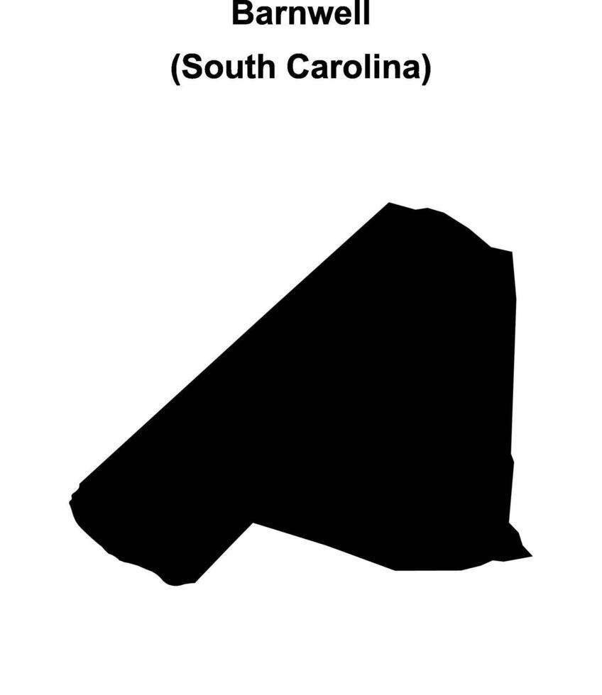 Barnwell County, South Carolina blank outline map vector