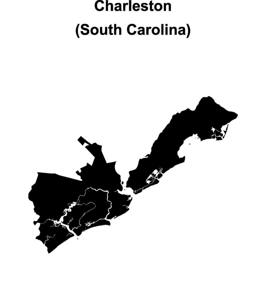 Charleston County, South Carolina blank outline map vector