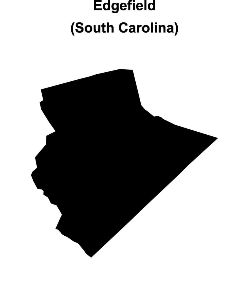 Edgefield County, South Carolina blank outline map vector