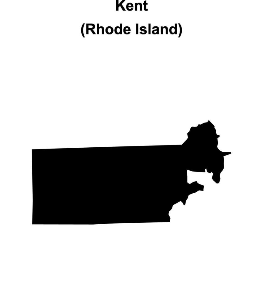 Kent County, Rhode Island blank outline map vector