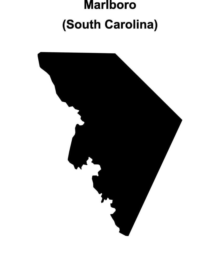Marlboro County, South Carolina blank outline map vector