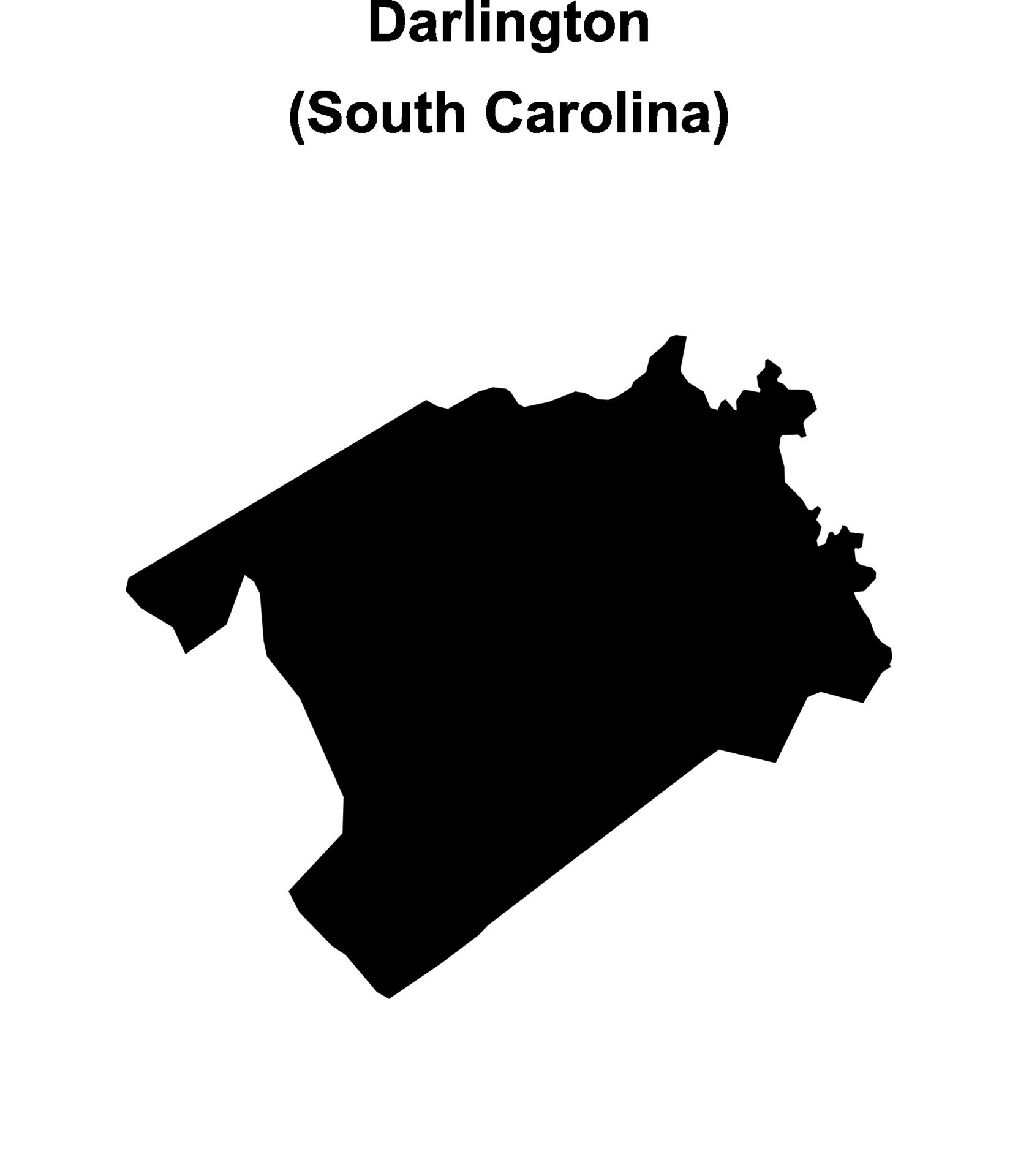 Darlington County, South Carolina blank outline map 47449383 Vector Art