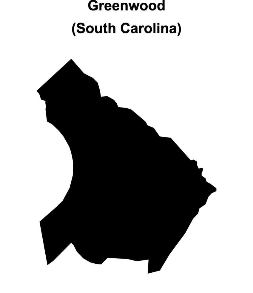 Greenwood County, South Carolina blank outline map vector