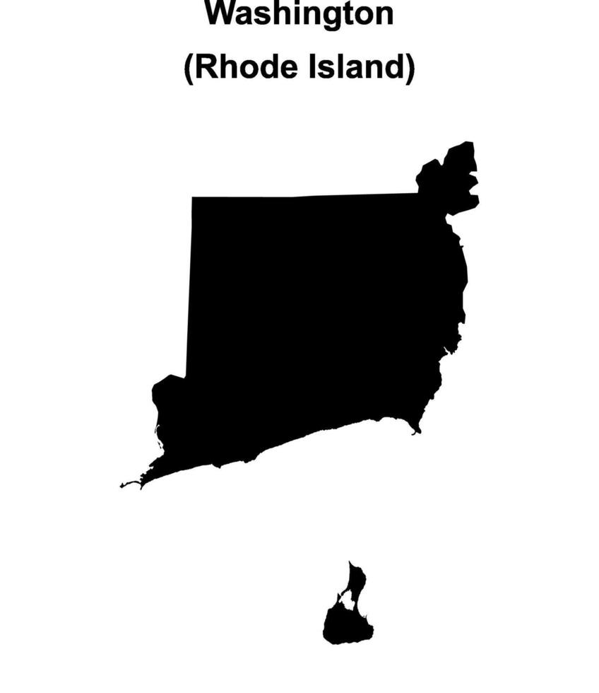 Washington County, Rhode Island blank outline map vector