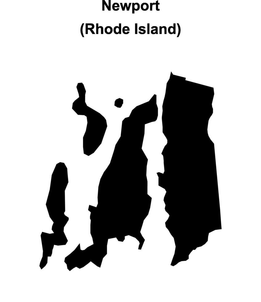 Newport County, Rhode Island blank outline map vector