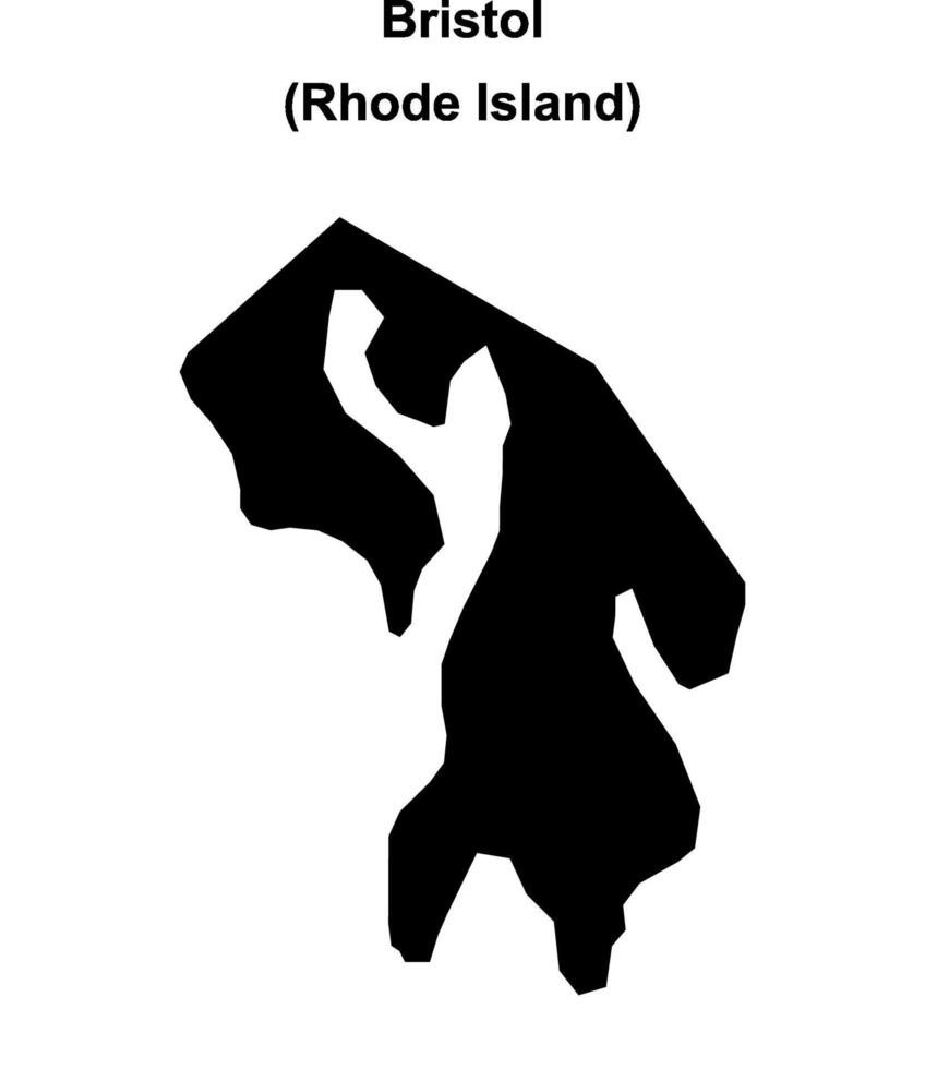 Bristol County, Rhode Island blank outline map vector