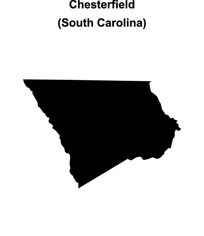 Chesterfield County, South Carolina blank outline map vector