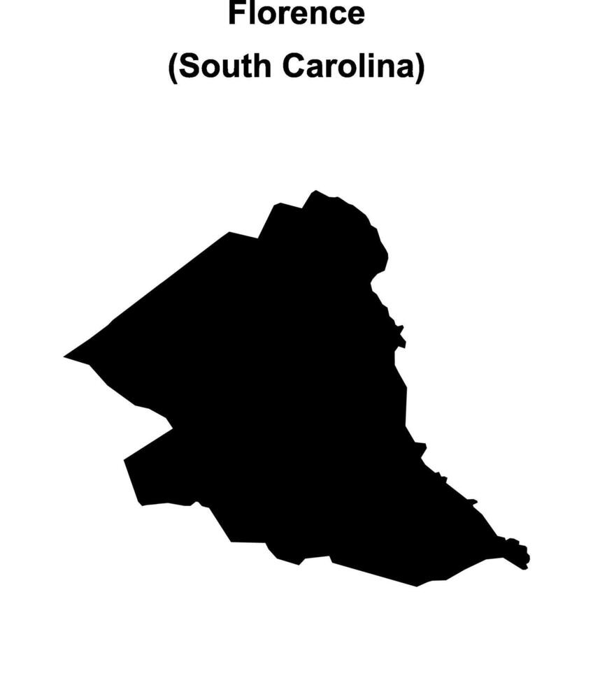 Florence County, South Carolina blank outline map vector