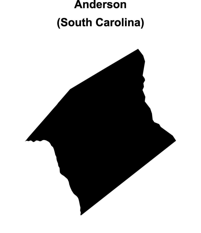 Anderson County, South Carolina blank outline map vector