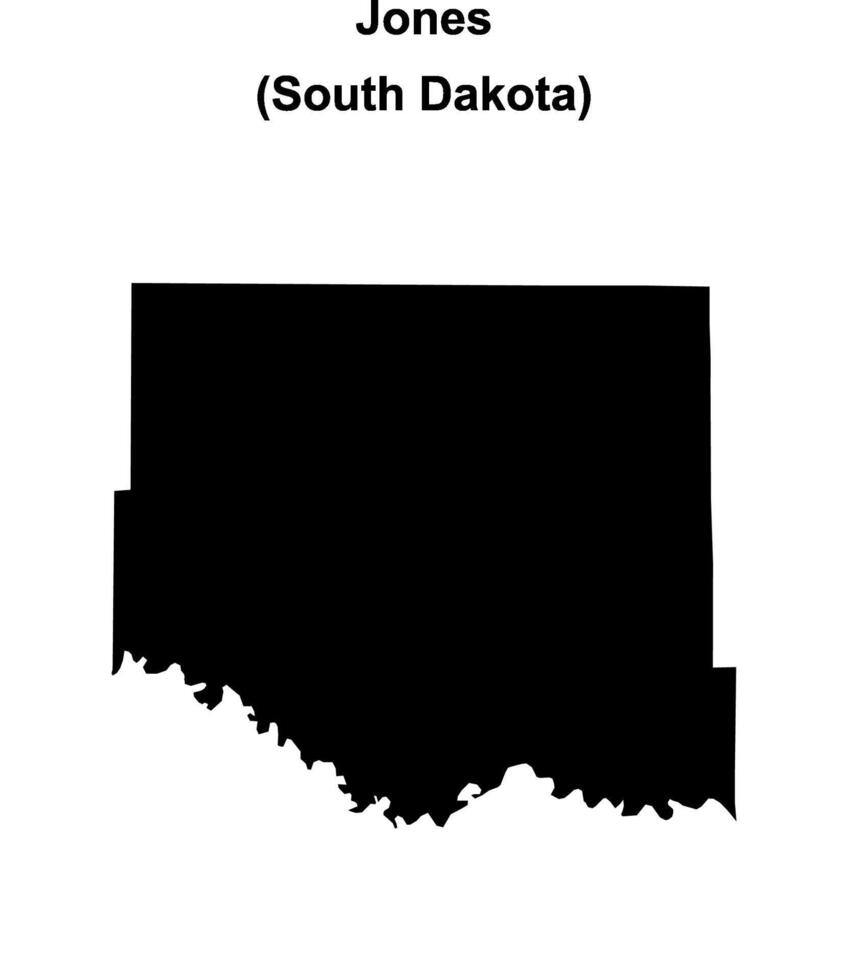 Jones County, South Dakota blank outline map vector