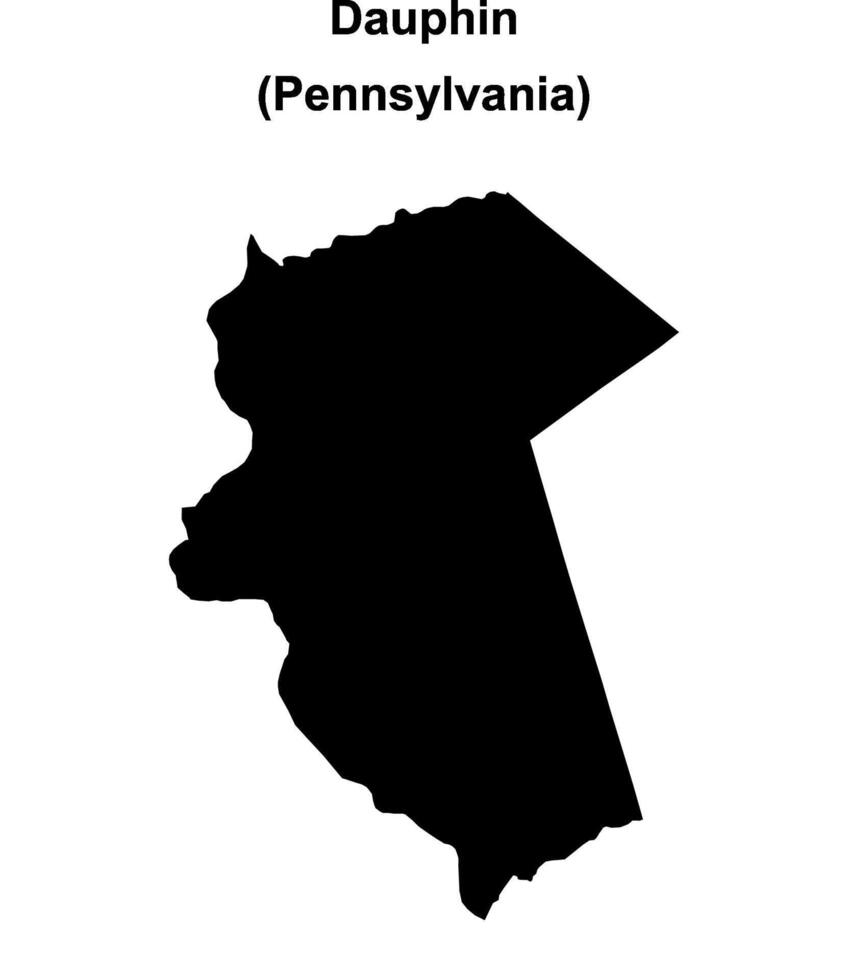 Dauphin County, Pennsylvania blank outline map vector