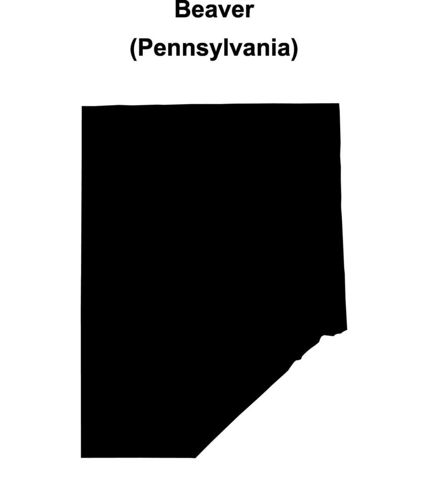 Beaver County, Pennsylvania blank outline map vector