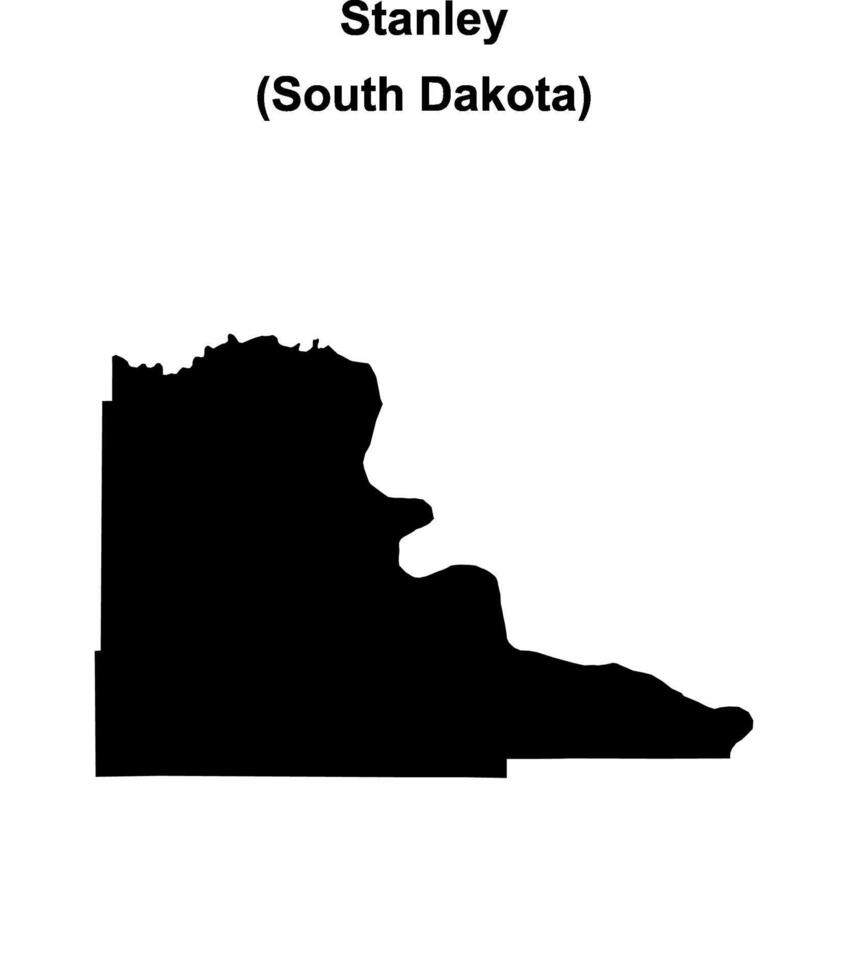 Stanley County, South Dakota blank outline map vector