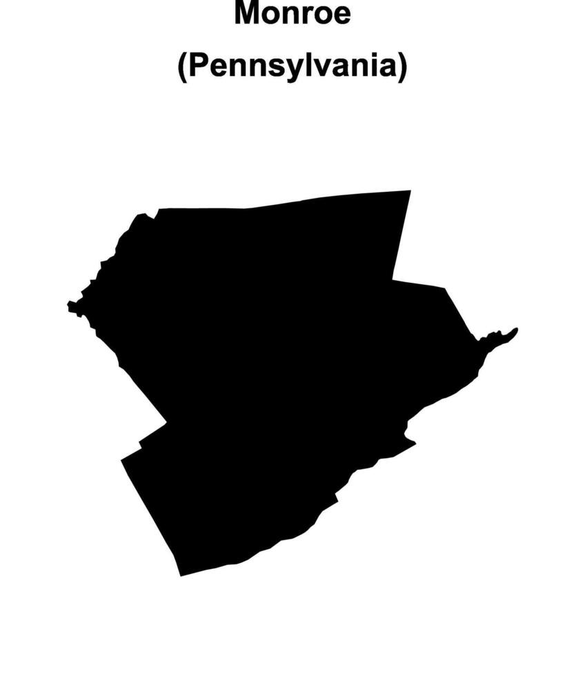Monroe County, Pennsylvania blank outline map vector