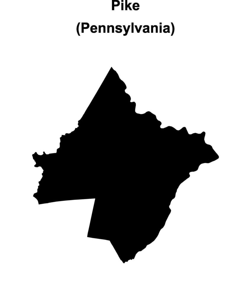 Pike County, Pennsylvania blank outline map vector