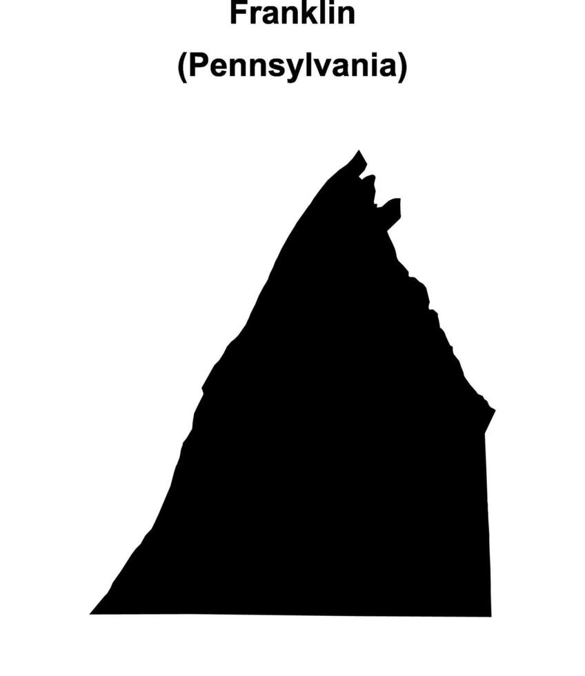Franklin County, Pennsylvania blank outline map vector