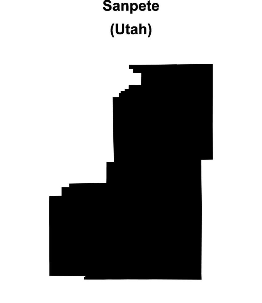 Sanpete County, Utah blank outline map vector