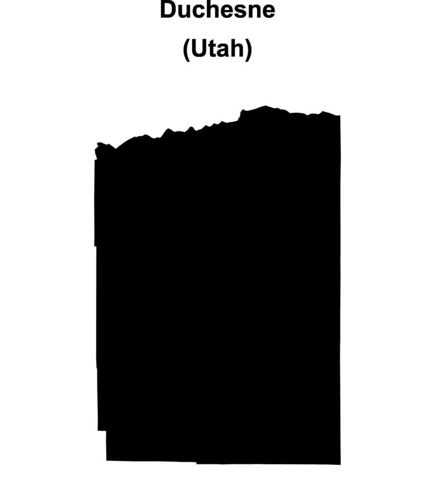 Duchesne County, Utah blank outline map vector