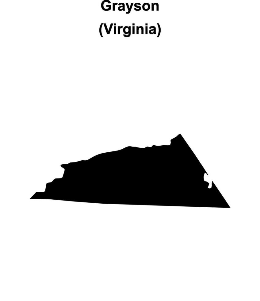 Grayson County, Virginia blank outline map vector