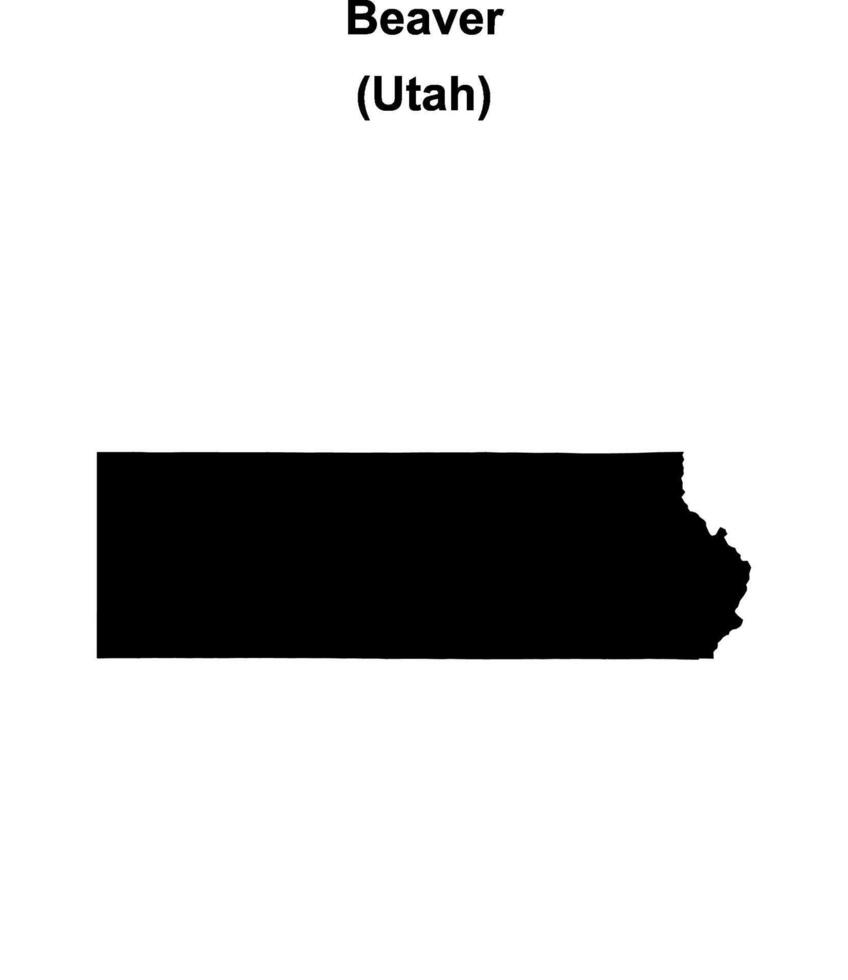 Beaver County, Utah blank outline map vector