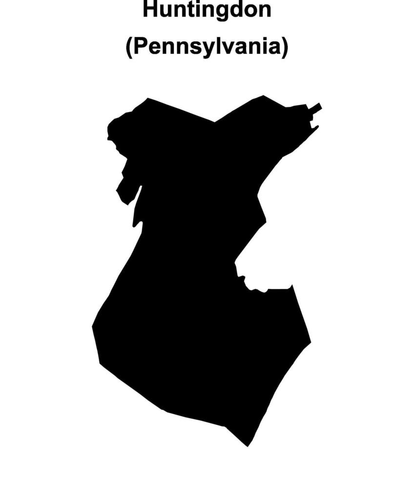 Huntingdon County, Pennsylvania blank outline map vector