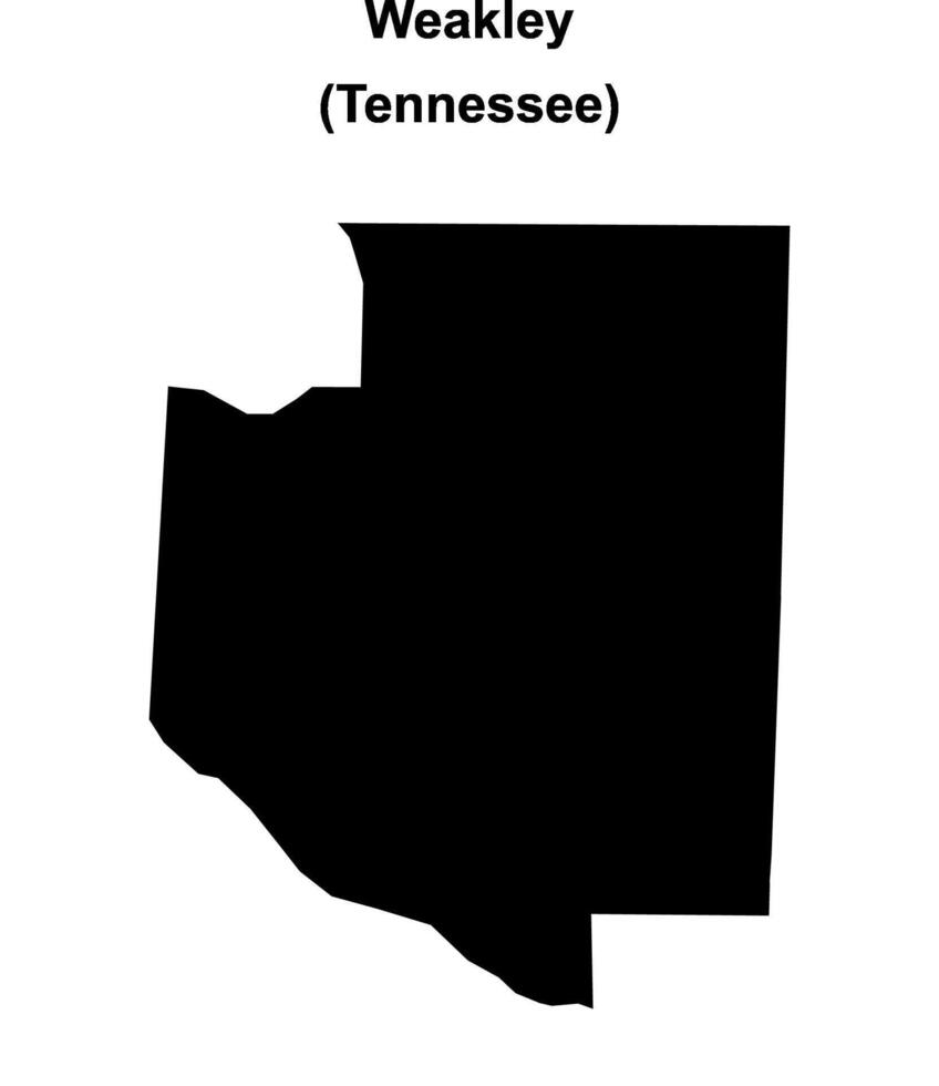 Weakley County, Tennessee blank outline map vector