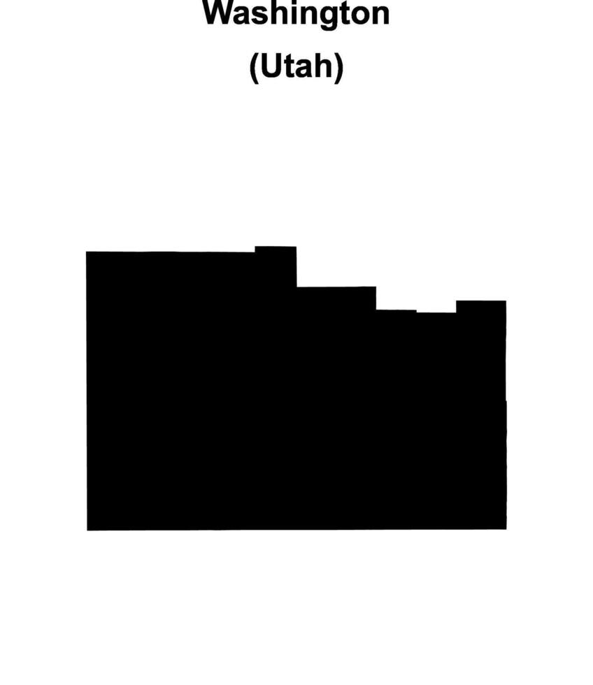Washington County, Utah blank outline map vector