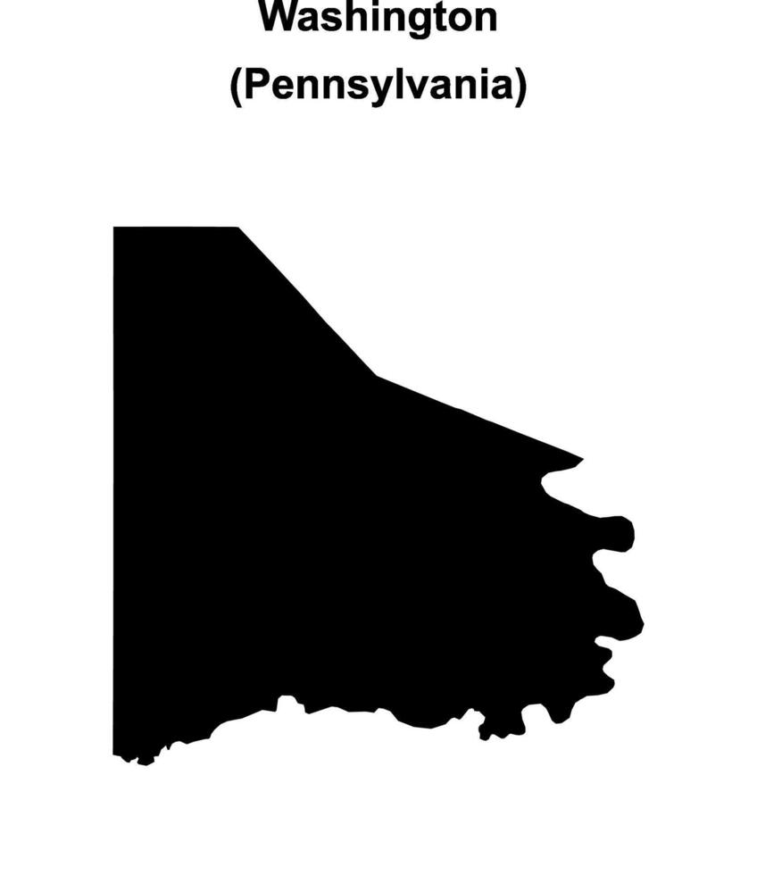 Washington County, Pennsylvania blank outline map vector