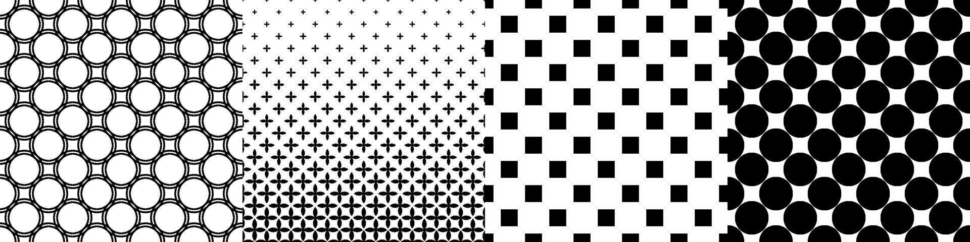 Monochrome geometrical pattern collection vector