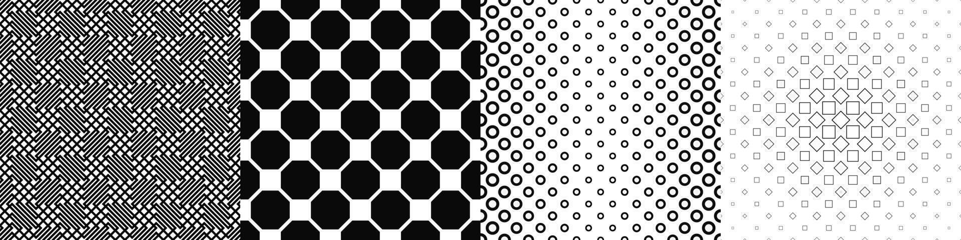 Black and white pattern collection vector