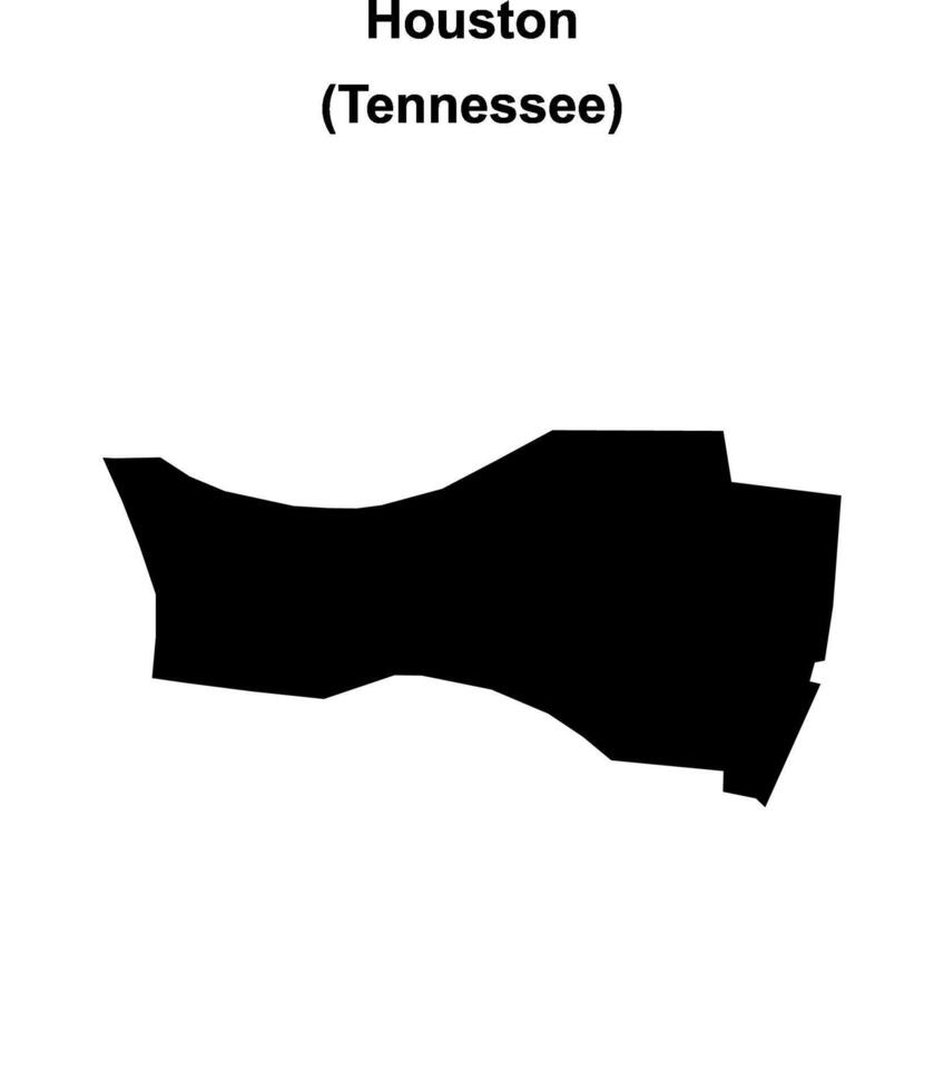Houston County, Tennessee blank outline map vector