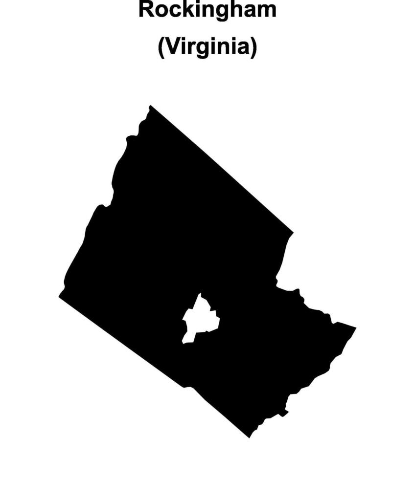Rockingham County, Virginia blank outline map vector