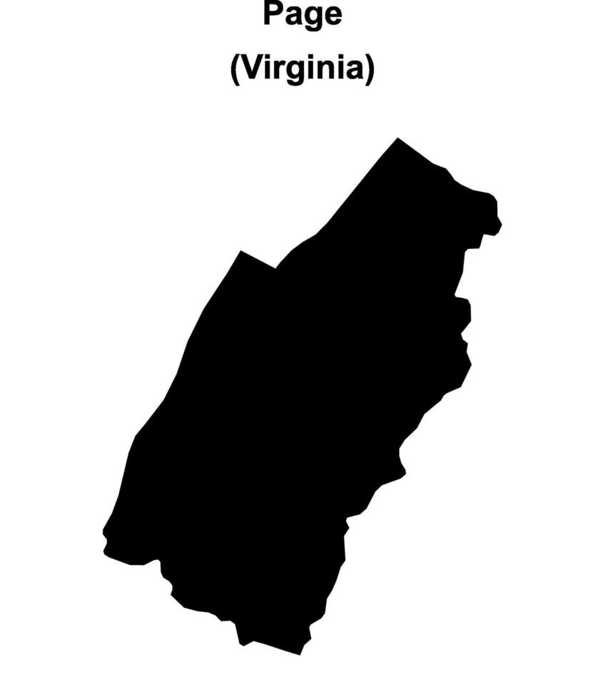 Page County, Virginia blank outline map vector