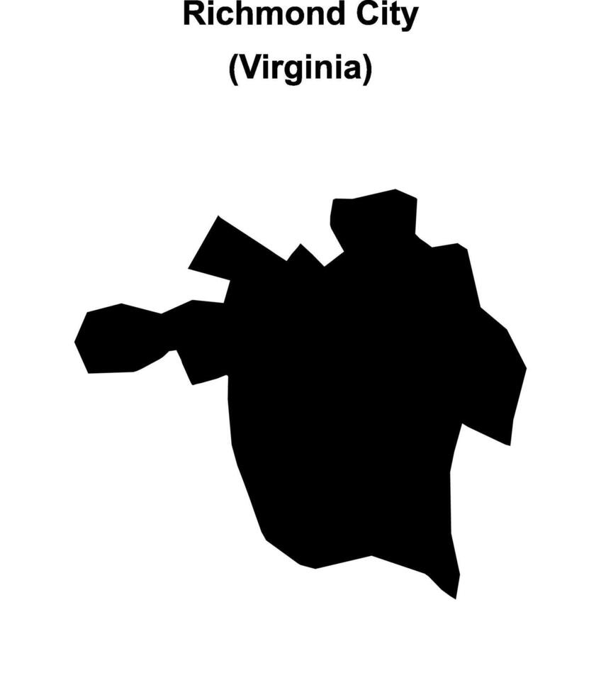 Richmond City County, Virginia blank outline map vector