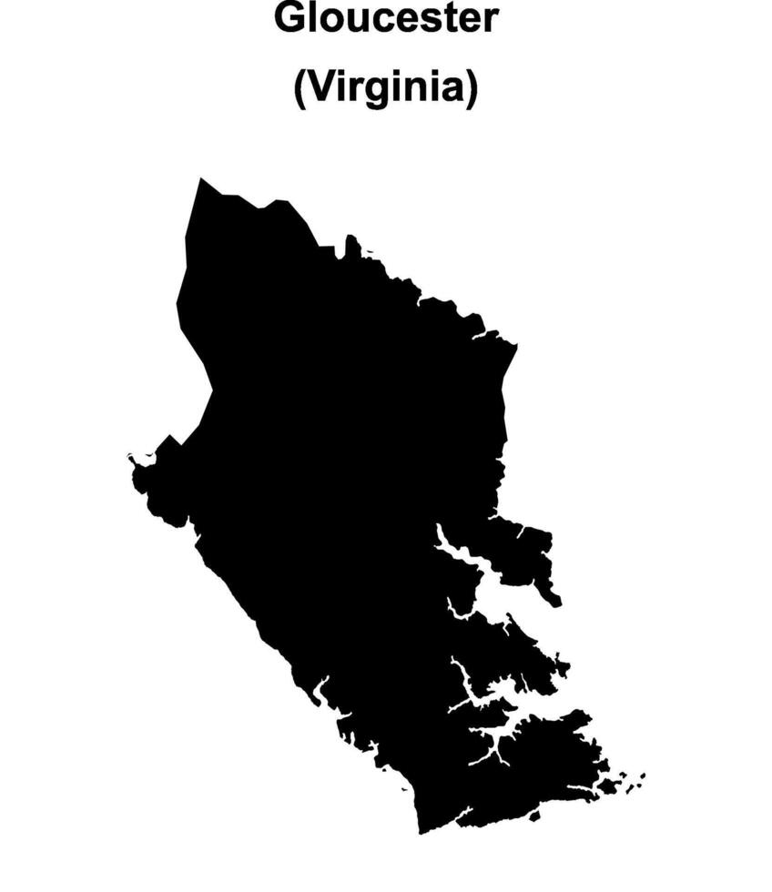 Gloucester County, Virginia blank outline map vector