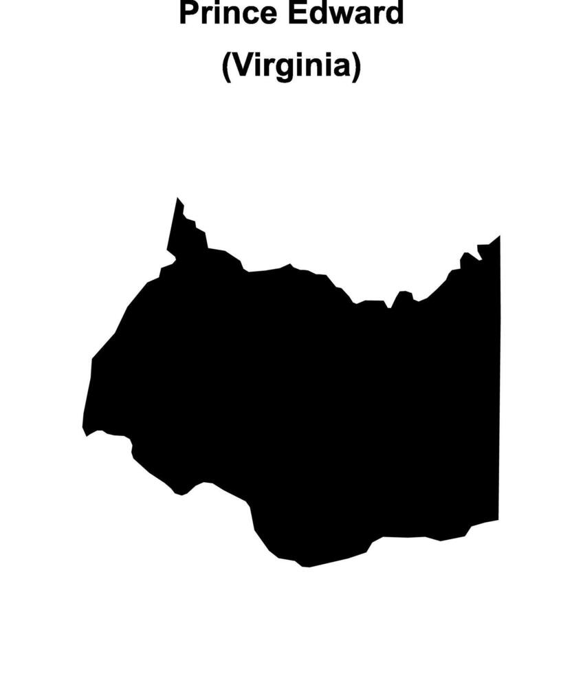 Prince Edward County, Virginia blank outline map vector