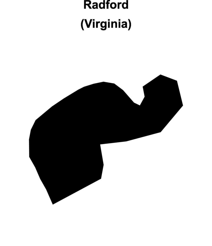 Radford County, Virginia blank outline map vector