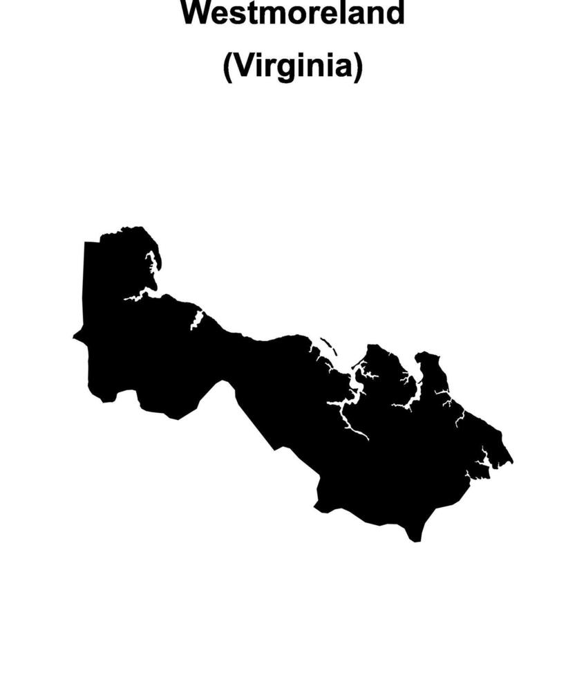Westmoreland County, Virginia blank outline map vector