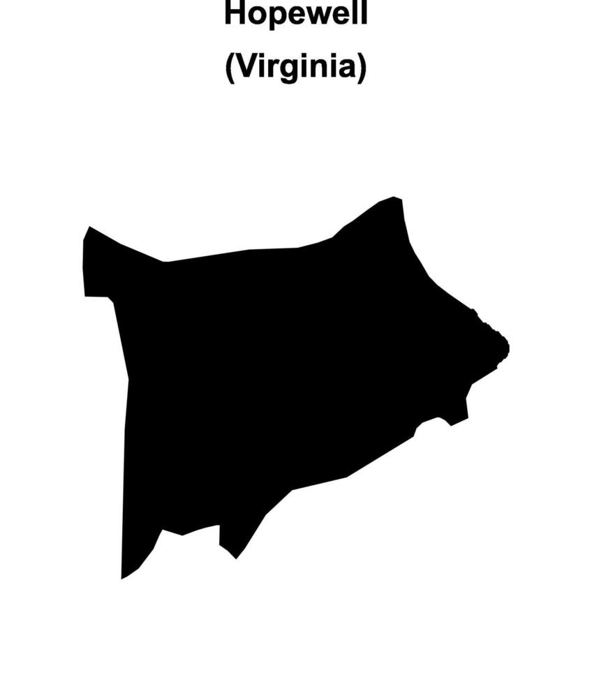 Hopewell County, Virginia blank outline map vector
