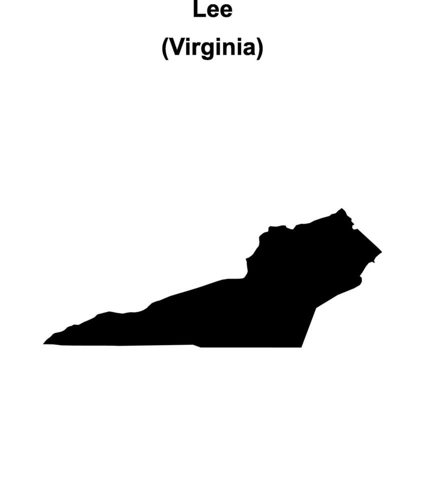 Lee County, Virginia blank outline map vector