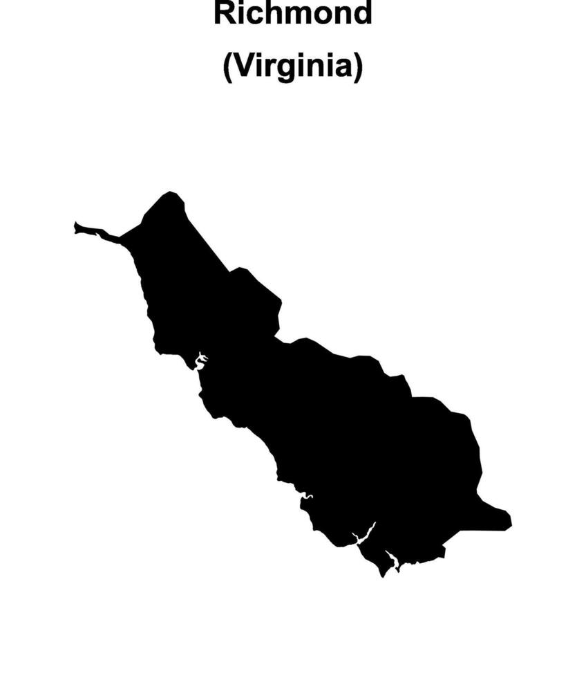 Richmond County, Virginia blank outline map vector