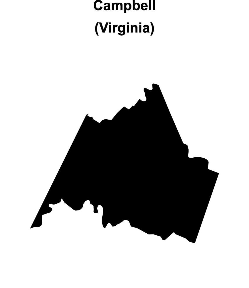 Campbell County, Virginia blank outline map vector