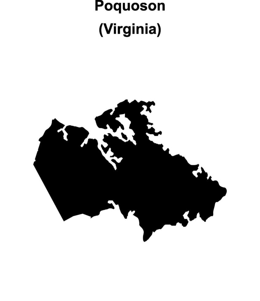 Poquoson County, Virginia blank outline map vector