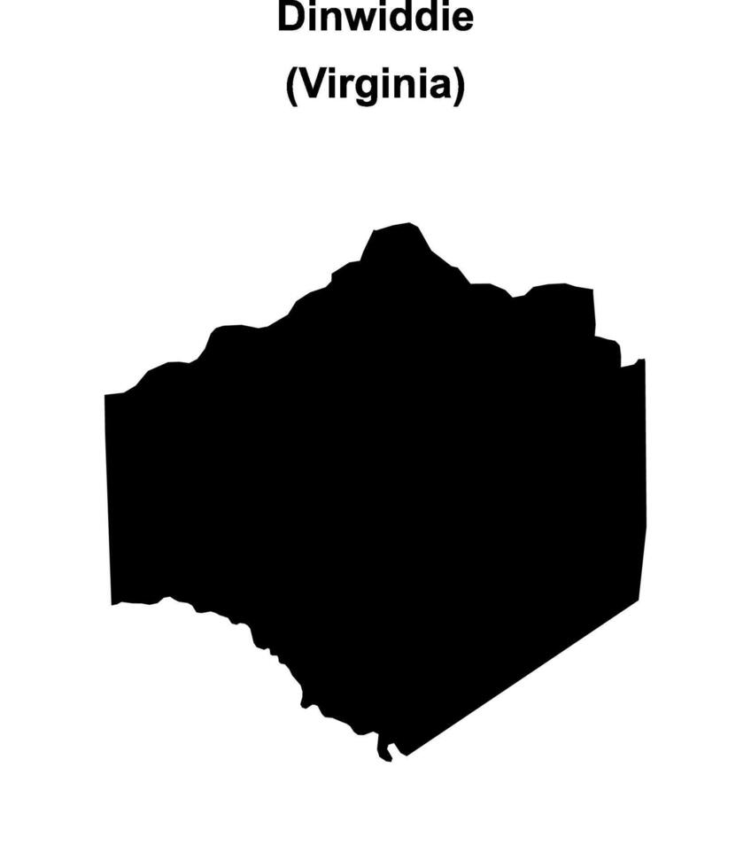 Dinwiddie County, Virginia blank outline map vector