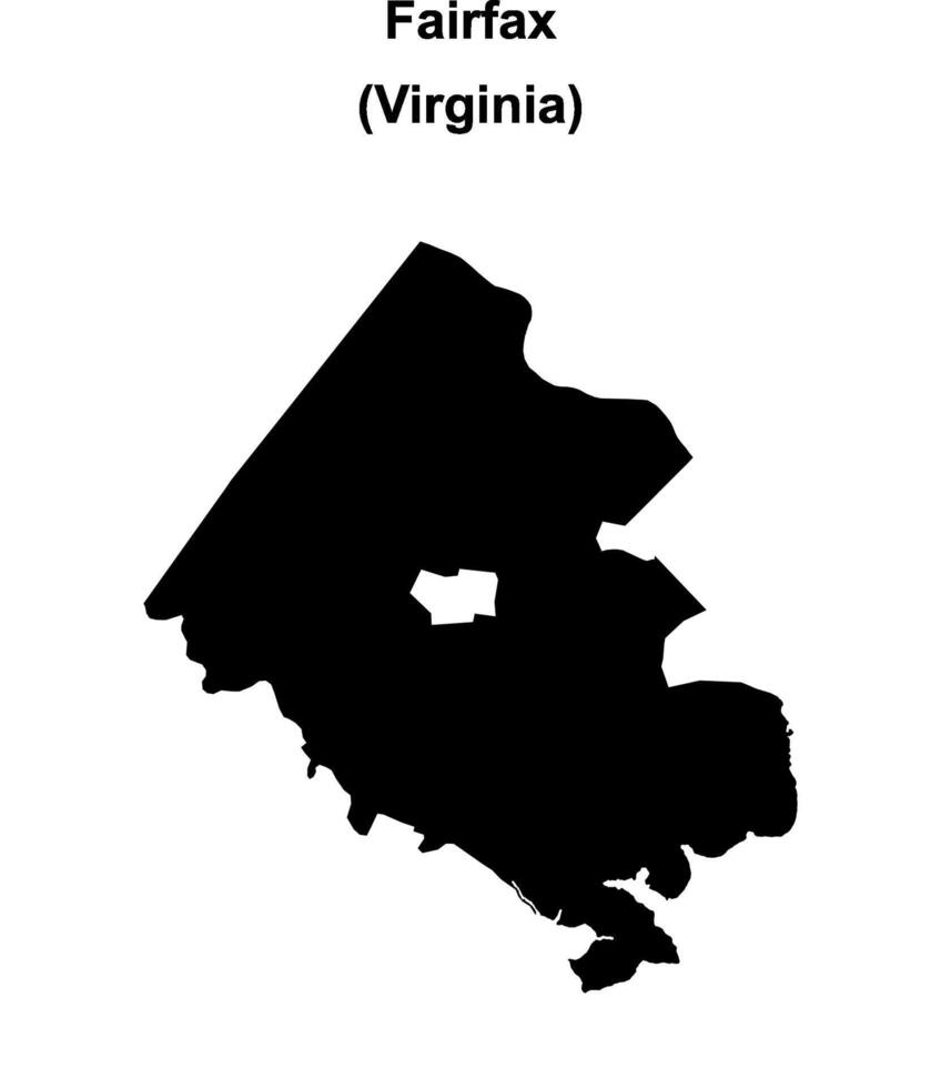 Fairfax County, Virginia blank outline map vector